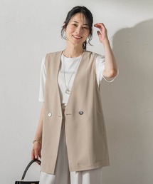≪シアー素材で涼しく着れる≫麻調ボイルジレ