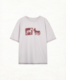DANDEL（ダンデル）の「DD two horse stitch tee (LIGHT GREY)（Tシャツ/カットソー）」