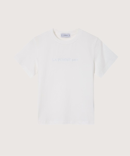 LA POMME petit(ラポミ・プチ)の「Signature Logo Embroidered T(Tシャツ/カットソー・レディース・ホワイト/ブラック/ピンク・FREE)」の2枚目の写真