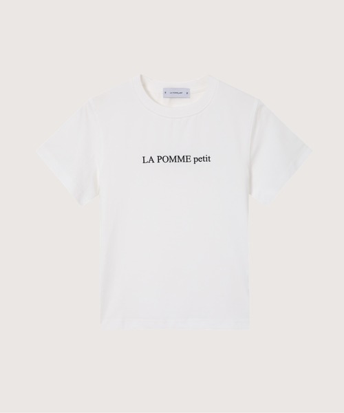 LA POMME petit(ラポミ・プチ)の「Signature Logo Embroidered T(Tシャツ/カットソー・レディース・ホワイト/ブラック/ピンク・FREE)」の3枚目の写真
