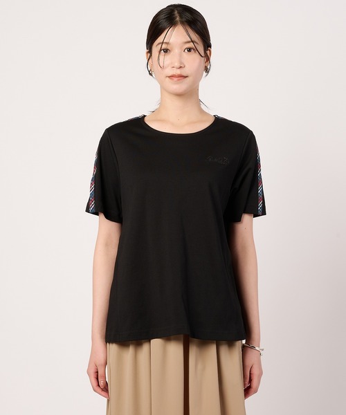 Arnold Palmer（アーノルドパーマー）の「パーマーチェック テープアクセント Aライン Tシャツ（Tシャツ/カットソー・レディース・ホワイト/ブラック/スモークピンク・L/M/S）」の7枚目の写真