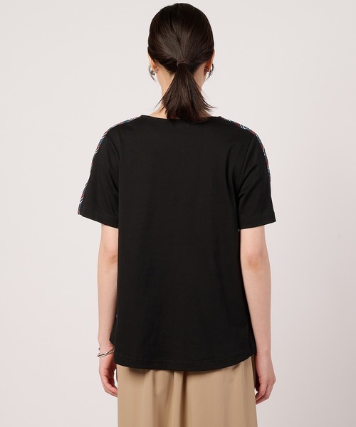 Arnold Palmer（アーノルドパーマー）の「パーマーチェック テープアクセント Aライン Tシャツ（Tシャツ/カットソー・レディース・ホワイト/ブラック/スモークピンク・L/M/S）」の9枚目の写真