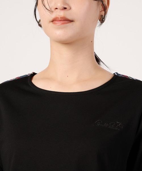 Arnold Palmer（アーノルドパーマー）の「パーマーチェック テープアクセント Aライン Tシャツ（Tシャツ/カットソー・レディース・ホワイト/ブラック/スモークピンク・L/M/S）」の10枚目の写真