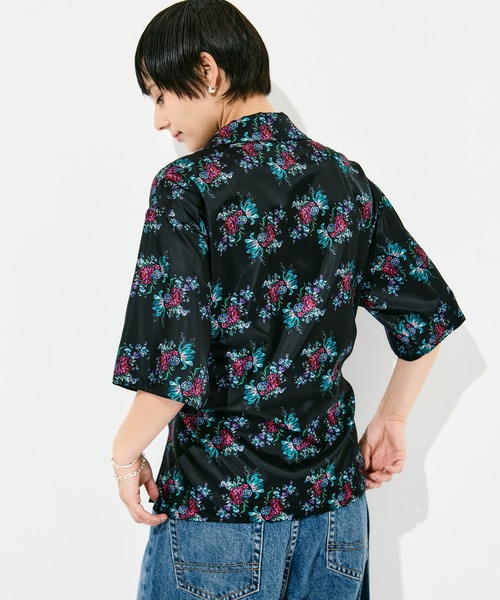 FUMIE TANAKA（フミエタナカ）の「[FUMIE=TANAKA/フミエタナカ]flower satin SH（シャツ/ブラウス・レディース・ホワイト/ブラック・36）」の11枚目の写真