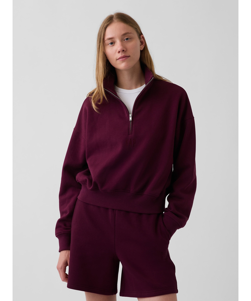 GAP（ギャップ）の「ヴィンテージソフト オーバーサイズ ハーフジップ ウェッジ プルオーバー（スウェット・レディース・グレー/ブラック/レッド・XL/XS/S/L/M/XXS）」の3枚目の写真