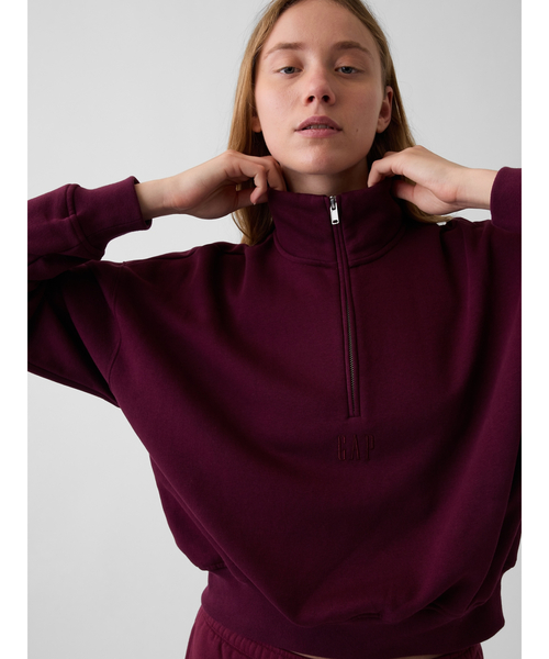 GAP（ギャップ）の「ヴィンテージソフト オーバーサイズ ハーフジップ ウェッジ プルオーバー（スウェット・レディース・グレー/ブラック/レッド・XL/XS/S/L/M/XXS）」の10枚目の写真
