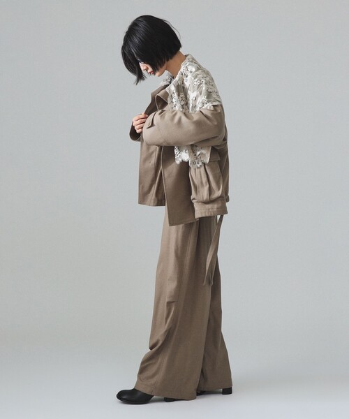 maturely(マチュアリー)の「maturely / リネン ウール ミリタリーブルゾン(ブルゾン・レディース・ベージュ/グレー・1/0)」の22枚目の写真