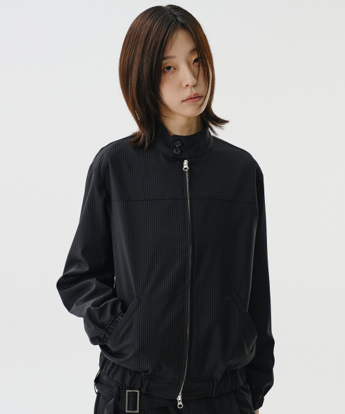 DIVEIN WOMEN(ダイブイン ウーマン)の「STRIPE SET-UP JACKET (BLACK)(ブルゾン・レディース・その他・OS)」の1枚目の写真