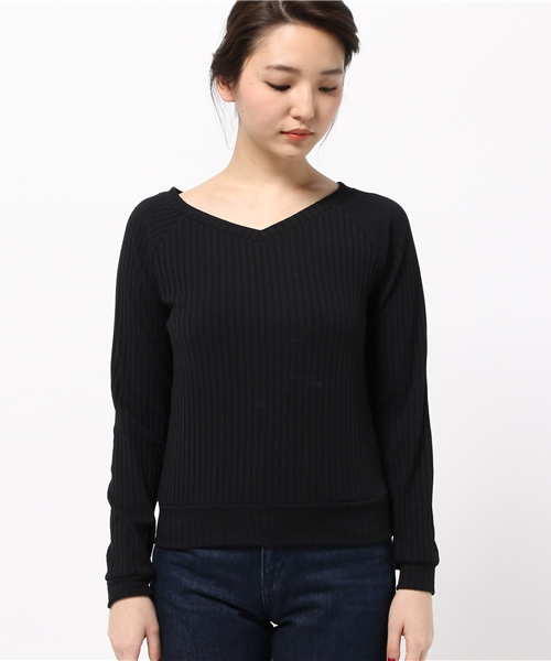 OUTLET(アウトレット)の「【who's who Chico】トタンテレコ長袖PO(Tシャツ/カットソー・レディース・ブラック/アイボリー/ライトグレー・FREE)」の5枚目の写真