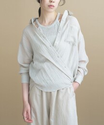 cloenc | 【通気性◎/2WAY】コットンカシュクールシャツ(シャツ/ブラウス)