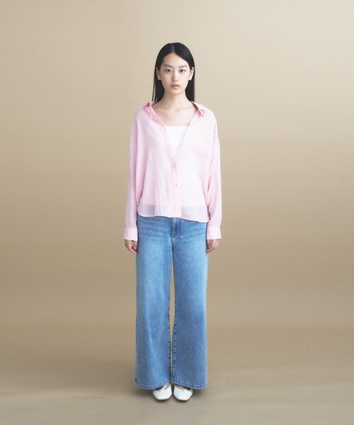 cloenc（クロエンス）の「AIRYDRY コットンカシュクールシャツ【通気性◎／2WAY】（シャツ/ブラウス・レディース・ライトグリーン/ピンク/ブラウン系その他/ナチュラル/チャコールグレー・01/02）」の18枚目の写真