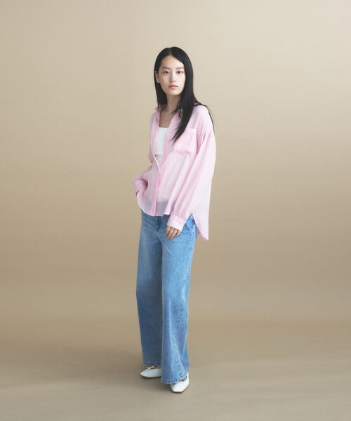 cloenc（クロエンス）の「AIRYDRY コットンカシュクールシャツ【通気性◎／2WAY】（シャツ/ブラウス・レディース・ライトグリーン/ピンク/ブラウン系その他/ナチュラル/チャコールグレー・01/02）」の19枚目の写真