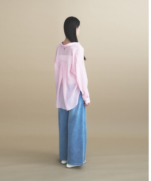 cloenc（クロエンス）の「AIRYDRY コットンカシュクールシャツ【通気性◎／2WAY】（シャツ/ブラウス・レディース・ライトグリーン/ピンク/ブラウン系その他/ナチュラル/チャコールグレー・01/02）」の20枚目の写真
