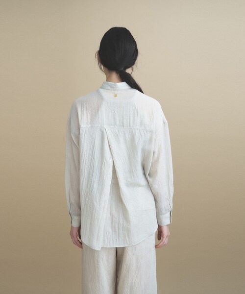 cloenc（クロエンス）の「AIRYDRY コットンカシュクールシャツ【通気性◎／2WAY】（シャツ/ブラウス・レディース・ライトグリーン/ピンク/ブラウン系その他/ナチュラル/チャコールグレー・01/02）」の6枚目の写真