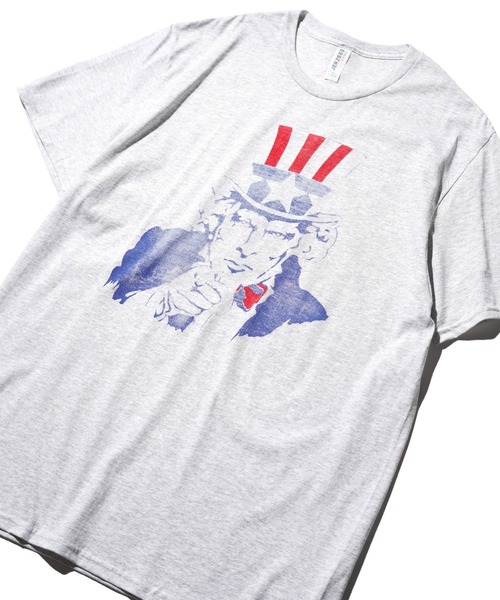 JERZEES(ジャージーズ)の「JERZEES / "UNCLE SAM" SS TEE(Tシャツ/カットソー・メンズ・ホワイト/ライトグレー・LARGE/X-LARGE)」の4枚目の写真