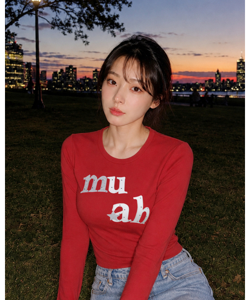 muahmuah（ムーアムーア）の「ドットスターパッチ長袖Tシャツ[レッド]（Tシャツ/カットソー・レディース・その他・FREE）」の8枚目の写真