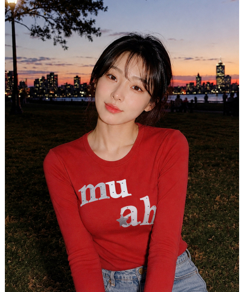 muahmuah（ムーアムーア）の「ドットスターパッチ長袖Tシャツ[レッド]（Tシャツ/カットソー・レディース・その他・FREE）」の7枚目の写真