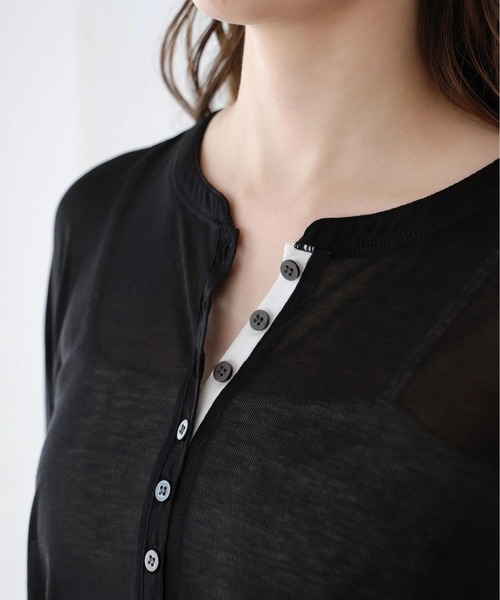 tiptop(ティップトップ)の「【ZOZO限定】シアーヘンリーネックロンT(Tシャツ/カットソー・レディース・オフホワイト/グレー/ブラック・FREE)」の13枚目の写真