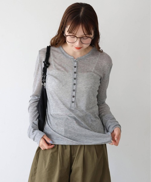tiptop(ティップトップ)の「【ZOZO限定】シアーヘンリーネックロンT(Tシャツ/カットソー・レディース・オフホワイト/グレー/ブラック・FREE)」の17枚目の写真