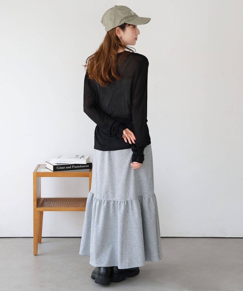 tiptop(ティップトップ)の「【ZOZO限定】シアーヘンリーネックロンT(Tシャツ/カットソー・レディース・オフホワイト/グレー/ブラック・FREE)」の11枚目の写真