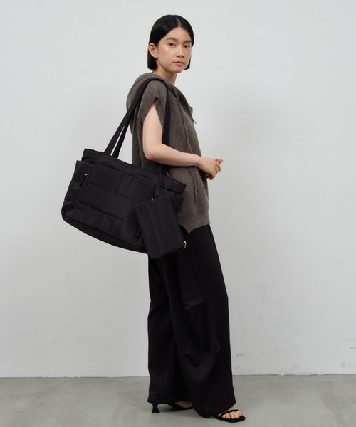 Shelly island(シェリーアイランド)の「パファーマルチポケットトートバッグ/ドリンクホルダー付き/マザーズBAG(トートバッグ・レディース・ブラック/ブラウン・FREE)」の7枚目の写真