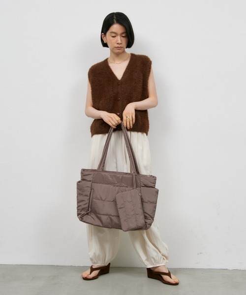 Shelly island(シェリーアイランド)の「パファーマルチポケットトートバッグ/ドリンクホルダー付き/マザーズBAG(トートバッグ・レディース・ブラック/ブラウン・FREE)」の11枚目の写真