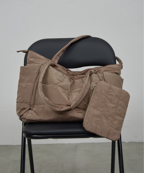 Shelly island(シェリーアイランド)の「パファーマルチポケットトートバッグ/ドリンクホルダー付き/マザーズBAG(トートバッグ・レディース・ブラック/ブラウン・FREE)」の14枚目の写真