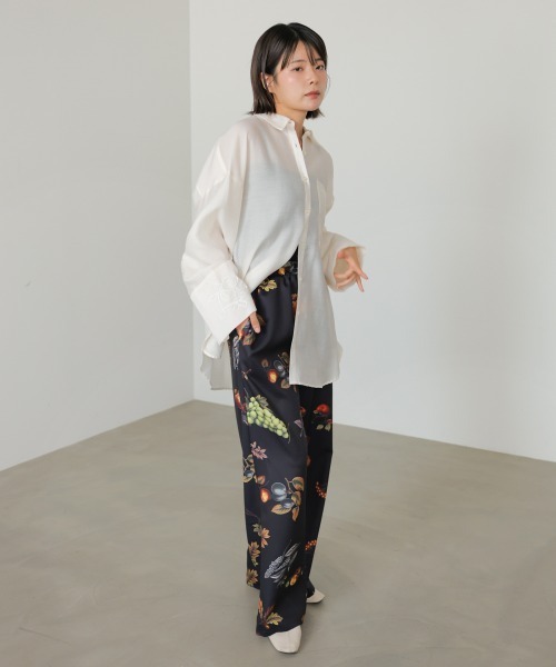 Bab（バブ）の「ボタニカルプリントイージーパンツ（その他パンツ・レディース・アイボリー/ブラック・M）」の19枚目の写真