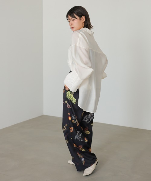 Bab（バブ）の「ボタニカルプリントイージーパンツ（その他パンツ・レディース・アイボリー/ブラック・M）」の21枚目の写真