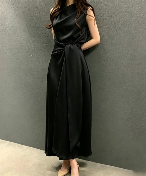 FAVORITO(ファヴォリート)の「リボンノースリーブワンピース(ワンピース・レディース・ピンク/ベージュ/ネイビー・F)」の1枚目の写真