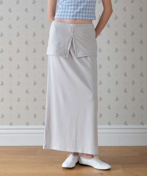 TTUDEMENT(トュードメント)の「H-LINE JERSEY MAXI SKIRT LIGHT GREY(スカート・レディース・その他・SMALL/MEDIUM)」の1枚目の写真