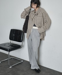 レースレイヤードウエストスウェットパンツ