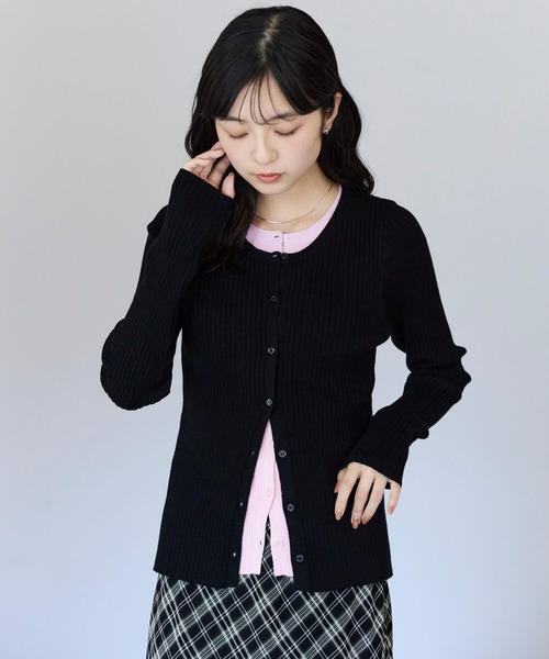pocket(ポケット)の「【ZOZO限定カラーあり】レイヤード風リブカーデ(カーディガン/ボレロ・レディース・ブラック系その他/アイボリー/ブラウン/ブラウン系その他/グレー/ブラック・FREE)」の17枚目の写真