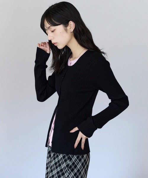 pocket(ポケット)の「【ZOZO限定カラーあり】レイヤード風リブカーデ(カーディガン/ボレロ・レディース・ブラック系その他/アイボリー/ブラウン/ブラウン系その他/グレー/ブラック・FREE)」の18枚目の写真