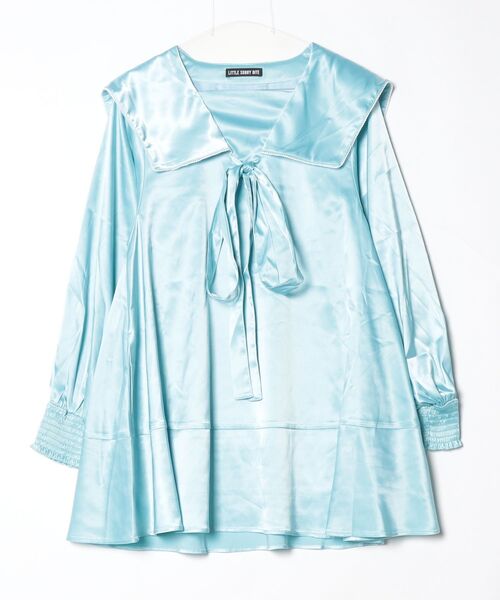 Little sunny bite(リトルサニーバイト)の「【RE】【little sunny bite】satin sailor dress(ワンピース・レディース・ブルー・SMALL)」の1枚目の写真