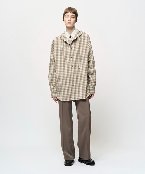 Juha(ユハ)の「WASHED MINI CHECK HOODED SHIRT(シャツ/ブラウス・メンズ・ベージュ/ブラック・3/4)」の3枚目の写真