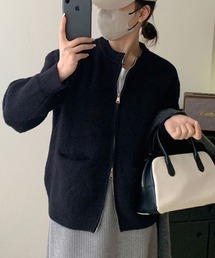ジップアップニットカーディガン