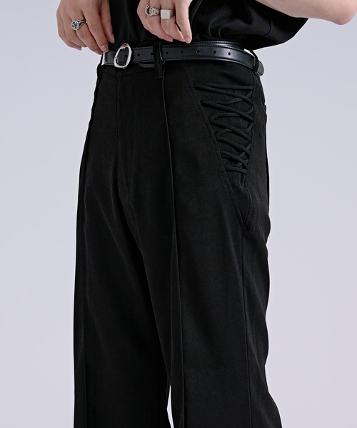 Ellno Loset(エルノロゼット)の「【SEME】side lace slim flare pants(スラックス・メンズ・ブラック・LARGE/MEDIUM/SMALL)」の14枚目の写真