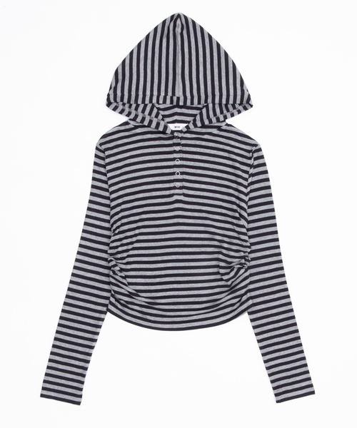 WEGO(ウィゴー)の「WEGO/【26年秋冬新作】ヘンリーネックフードロンT(Tシャツ/カットソー・レディース・ブラック系その他5/グレー系その他5・FREE)」の13枚目の写真