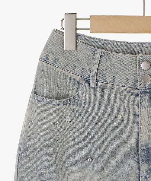MAJESTIC LEGON(マジェスティックレゴン)の「サイドスリットロマンティックフレアデニム(デニムパンツ・レディース・サックスブルー・MEDIUM/SMALL)」の4枚目の写真