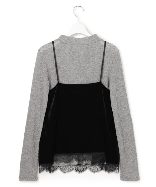23区 L(ニジュウサンクオオキイサイズ)の「ベロアキャミ ツインセット トップス(Tシャツ/カットソー・レディース・ライトグレー系/ブラック系・44/46/48)」の9枚目の写真
