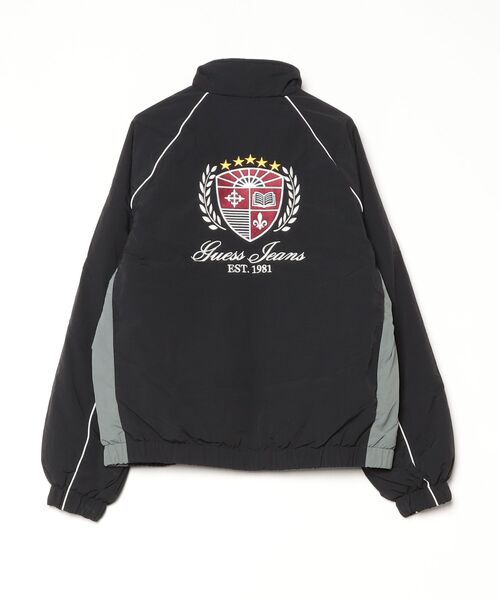 GUESS JEANS(ゲスジーンズ)の「GUESS JEANS Emb Track Jacket ジャケット ナイロンジャケット セットアップ(ナイロンジャケット・メンズ・ブラック・X-LARGE/LARGE/MEDIUM/SMALL/XX-LARGE)」の2枚目の写真
