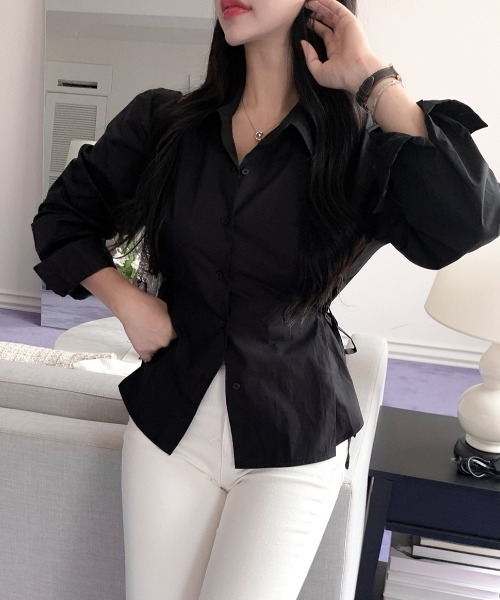 FAVORITO(ファヴォリート)の「襟付きウエストマークシャツ(シャツ/ブラウス・レディース・ホワイト/ブルー/ブラック・F)」の14枚目の写真