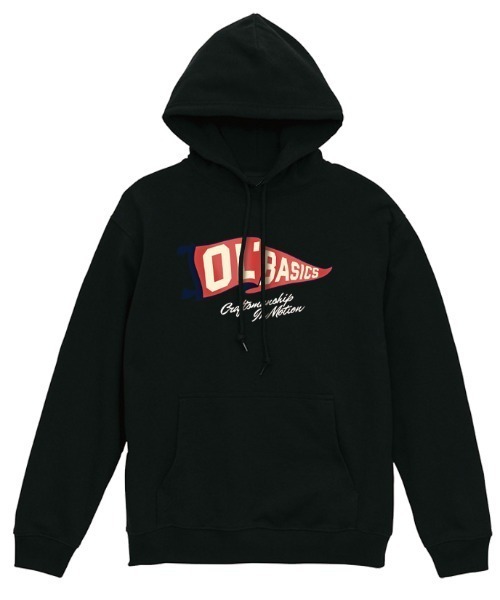 Ol' Basics(オールベーシックス)の「Ol' Basics(オール・ベーシックス) プルパーカー スウェット フラッグイラスト ロゴ プリント 裏毛 トップス レディース ユニセックス(パーカー・レディース・ミックスグレー/ホワイト/ブラック・S)」の1枚目の写真