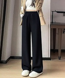 ウエストらくゴム ポケット付きストレートパンツ