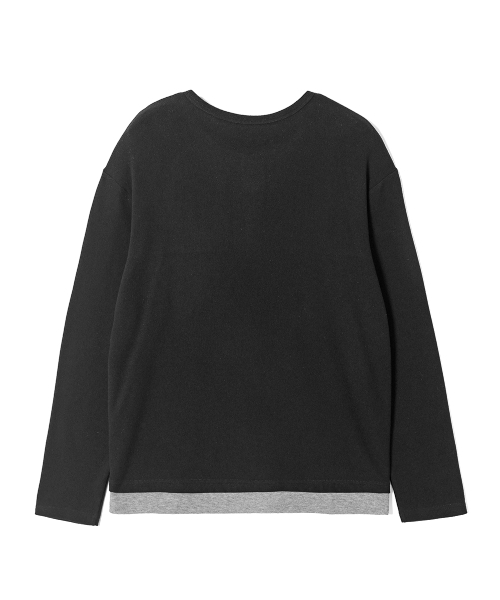ADHOC(アドホック)の「メンズ ダブルヘンリーネック Tシャツ (BLACK) (HC8LT06)(Tシャツ/カットソー・メンズ・その他・95/100/105)」の2枚目の写真