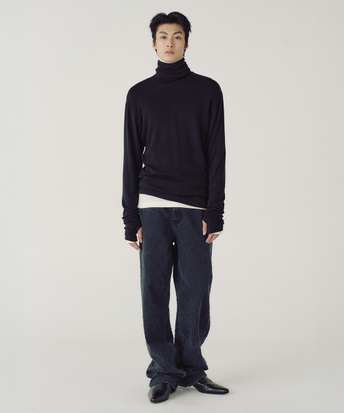 MMIC(エムエムアイシー)の「レイヤードベースタートルネック(4色)(Tシャツ/カットソー・メンズ・チャコールグレー/ライトグレー/ブラック/アイボリー・MEDIUM/LARGE/X-LARGE)」の5枚目の写真