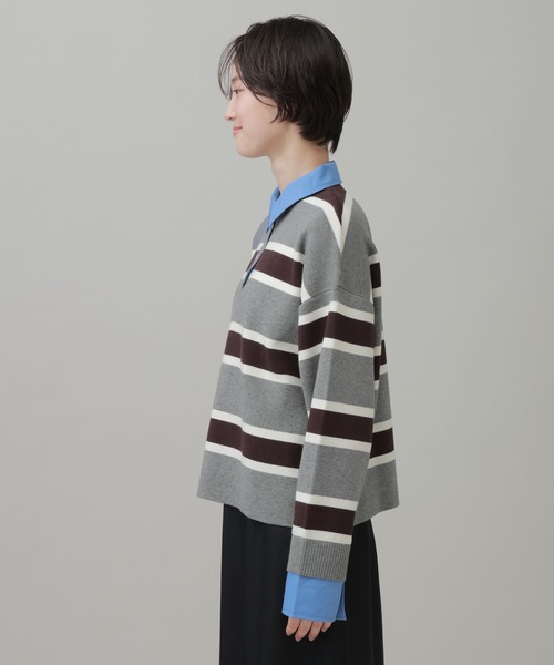 LAKOLE(ラコレ)の「シャツエリツキラガーニット / 1063784(ニット/セーター・レディース・グレー/ライトベージュ/ネイビー・FREE)」の14枚目の写真