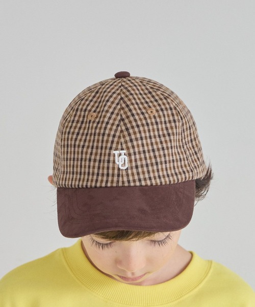 UNIVERSAL OVERALL（ユニバーサルオーバーオール）の「【UNIVERSAL OVERALL】別注チェック6パネルCAP(KIDS)（キャップ・キッズ・ブラウン/ブルー/チャコール・FREE）」の7枚目の写真