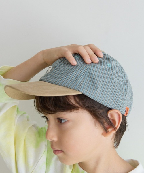 UNIVERSAL OVERALL（ユニバーサルオーバーオール）の「【UNIVERSAL OVERALL】別注チェック6パネルCAP(KIDS)（キャップ・キッズ・ブラウン/ブルー/チャコール・FREE）」の12枚目の写真
